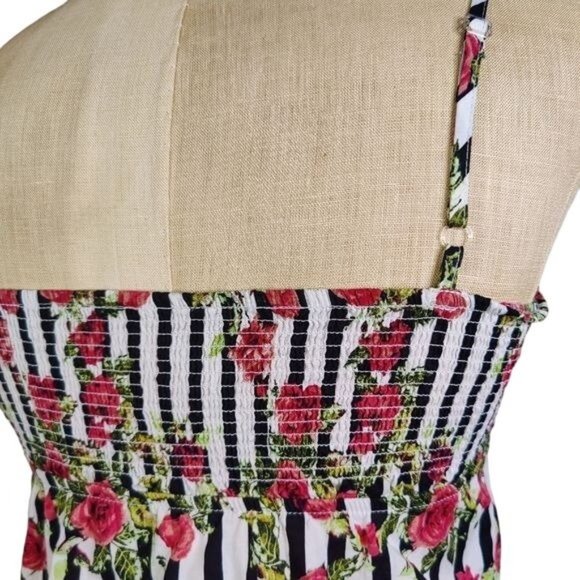 Sweetheart Baby Doll Pin-up Girl Hook & Eye Bow Summer Rose Top Tank Large - Picture 6 of 7